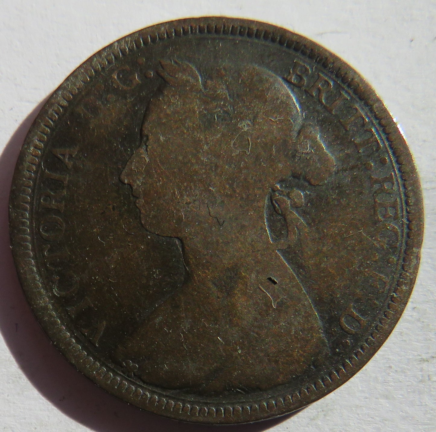 1890 Queen Victoria Bun Head Halfpenny Coin - Great Britain
