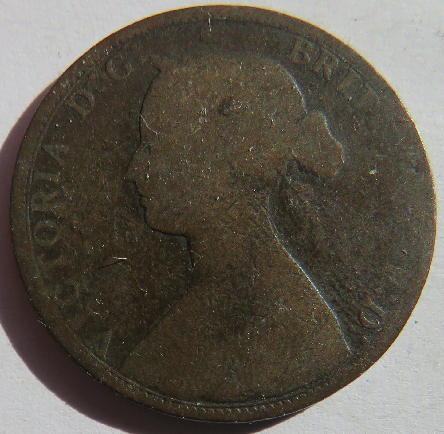 1862 Queen Victoria Bun Head Halfpenny Coin - Great Britain