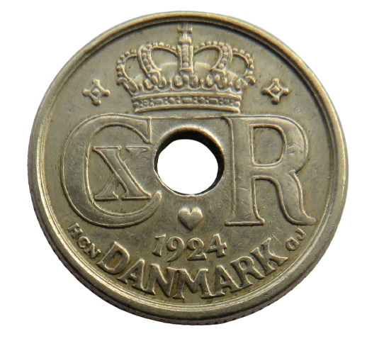 1924 Denmark 10 Ore Coin