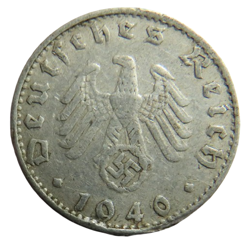 1940-B Germany - Third Reich 50 Reichspfennig Coin