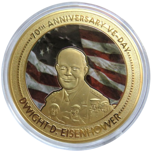 Large Commemorative Coin / Medal Dwight D. Eisenhower 70th Anniversary of End of WWII