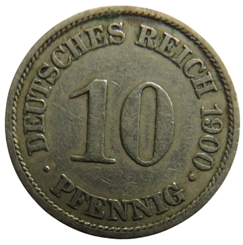 1900-A Germany 10 Pfennig Coin