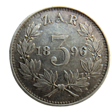 Load image into Gallery viewer, 1896 South Africa ZAR Silver Threepence Coin
