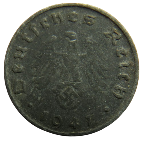 1941-D Germany 10 Reichspfennig Coin - WWII