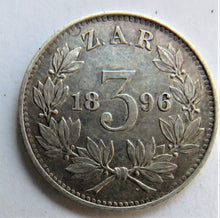 Load image into Gallery viewer, 1896 South Africa ZAR Silver Threepence Coin
