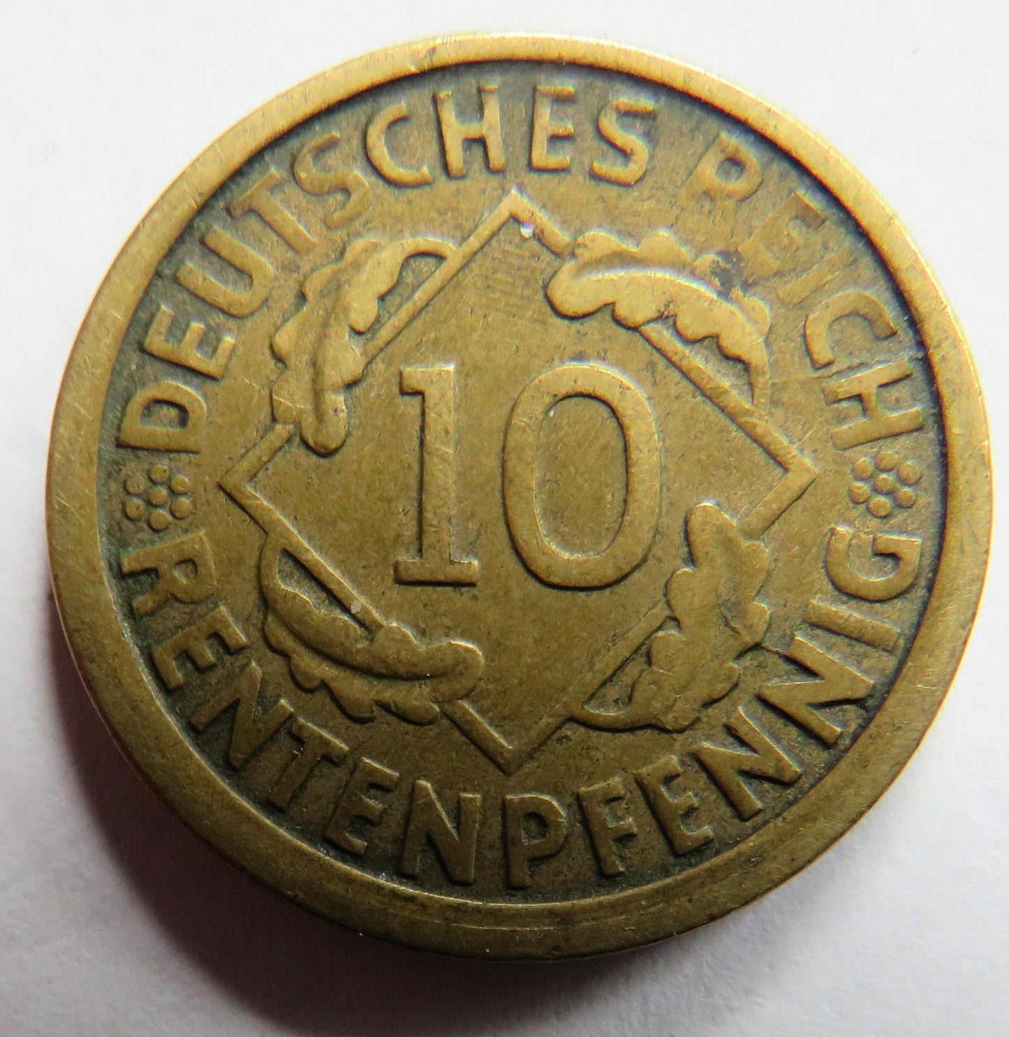 1924-G Germany - Weimar Republic 10 Rentenpfennig Coin