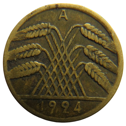 1924-A Germany - Weimar Republic 10 Rentenpfennig Coin