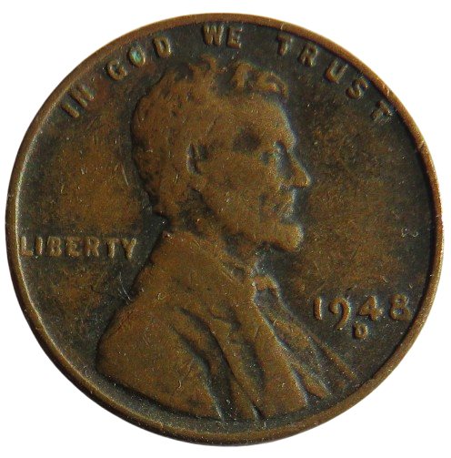 1948-D USA Lincoln One Cent Coin