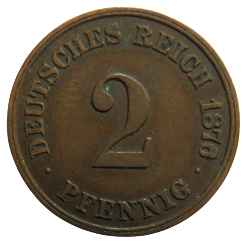 1876-C Germany 2 Pfennig Coin