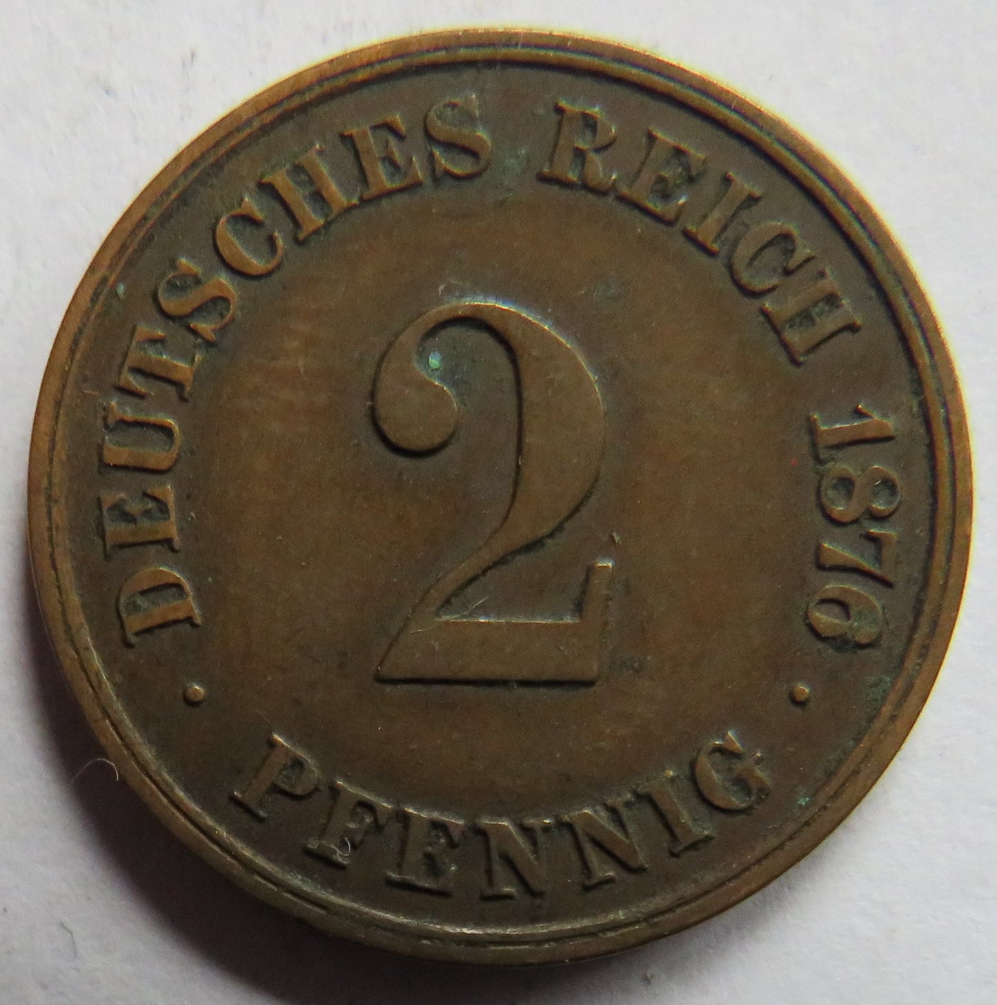 1876-C Germany 2 Pfennig Coin