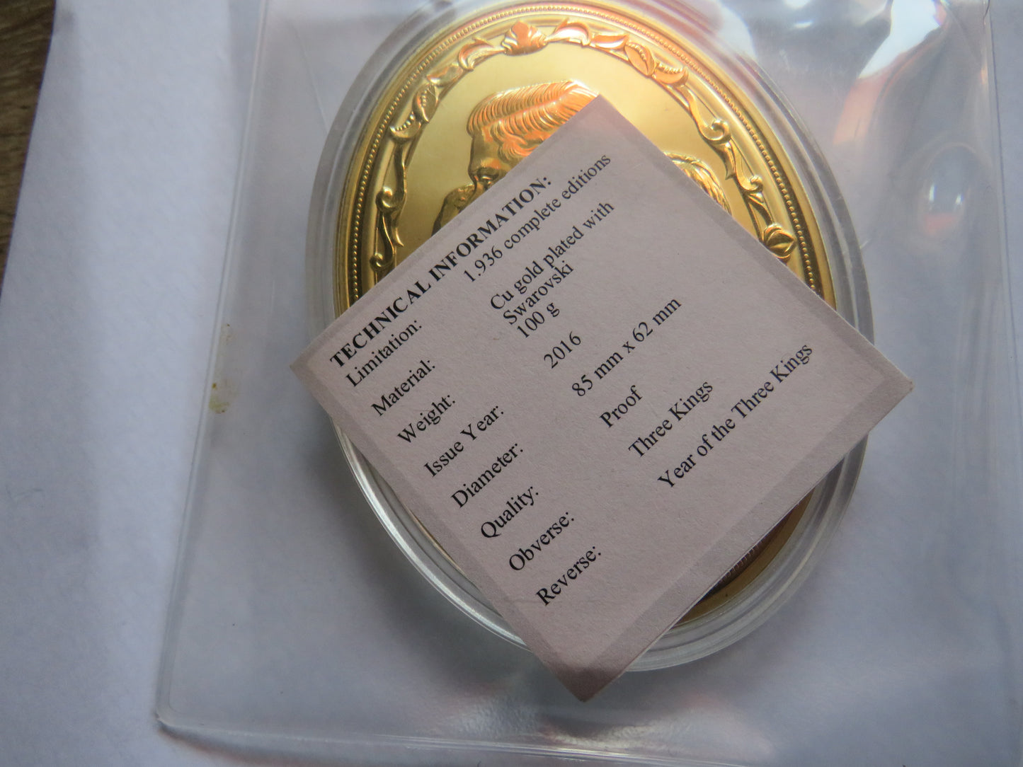 1936 The Year of The Three Kings Large Commemorative Coin / Medal
