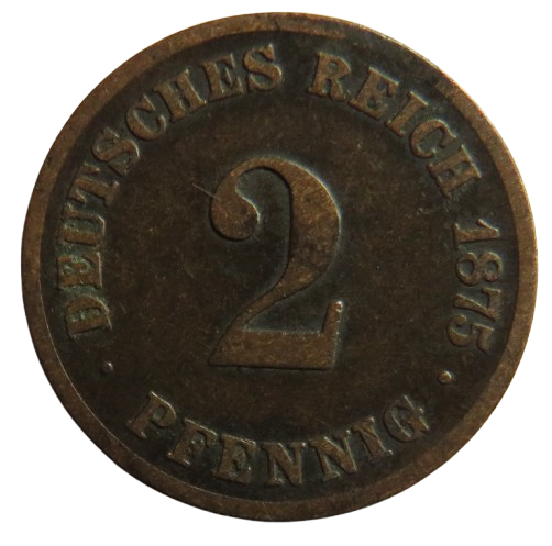 1875-C Germany 2 Pfennig Coin