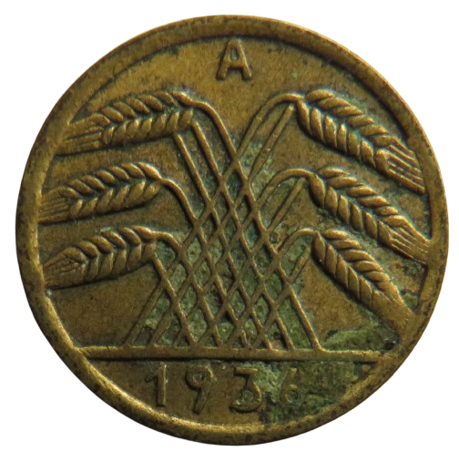 1936-A Germany - Weimar Republic 5 Reichspfennig Coin
