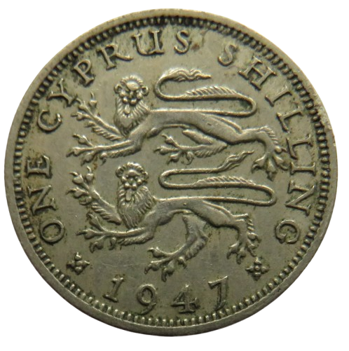 1947 King George VI Cyprus One Shilling Coin