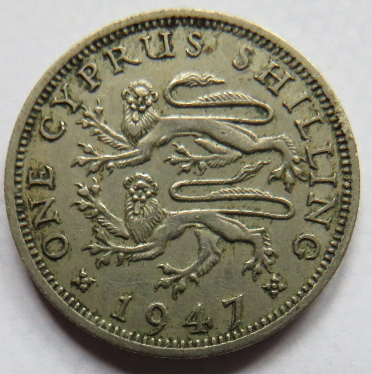 1947 King George VI Cyprus One Shilling Coin