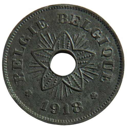 1918 Belgium 50 Centimes Coin