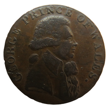 Load image into Gallery viewer, 18thC George Prince of Wales London &amp; Middlesex Halfpenny Token
