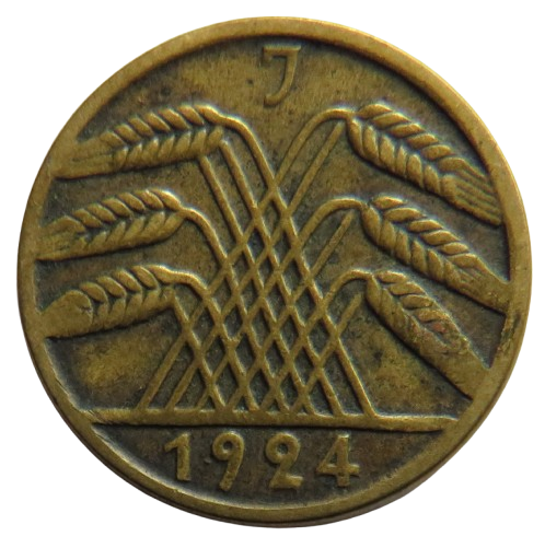 1924-J Germany - Weimar Republic 5 Reichspfennig Coin