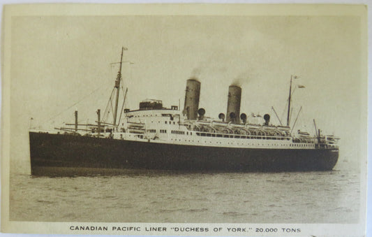 Vintage Postcard of Canadian Pacific Liner "Duchess of York"