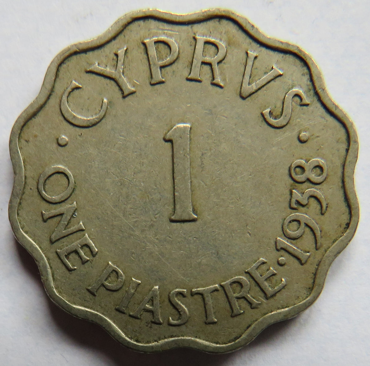 1938 King George VI Cyprus 1 Piastre Coin