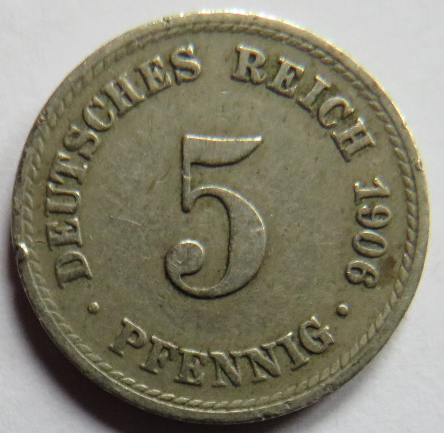 1906-A Germany 5 Pfennig Coin