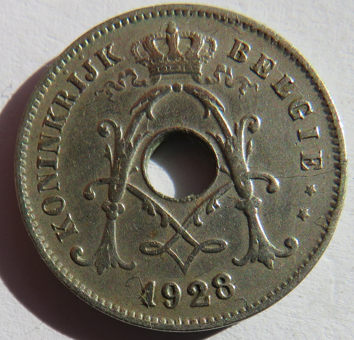 1928 Belgium 10 Centimes Coin
