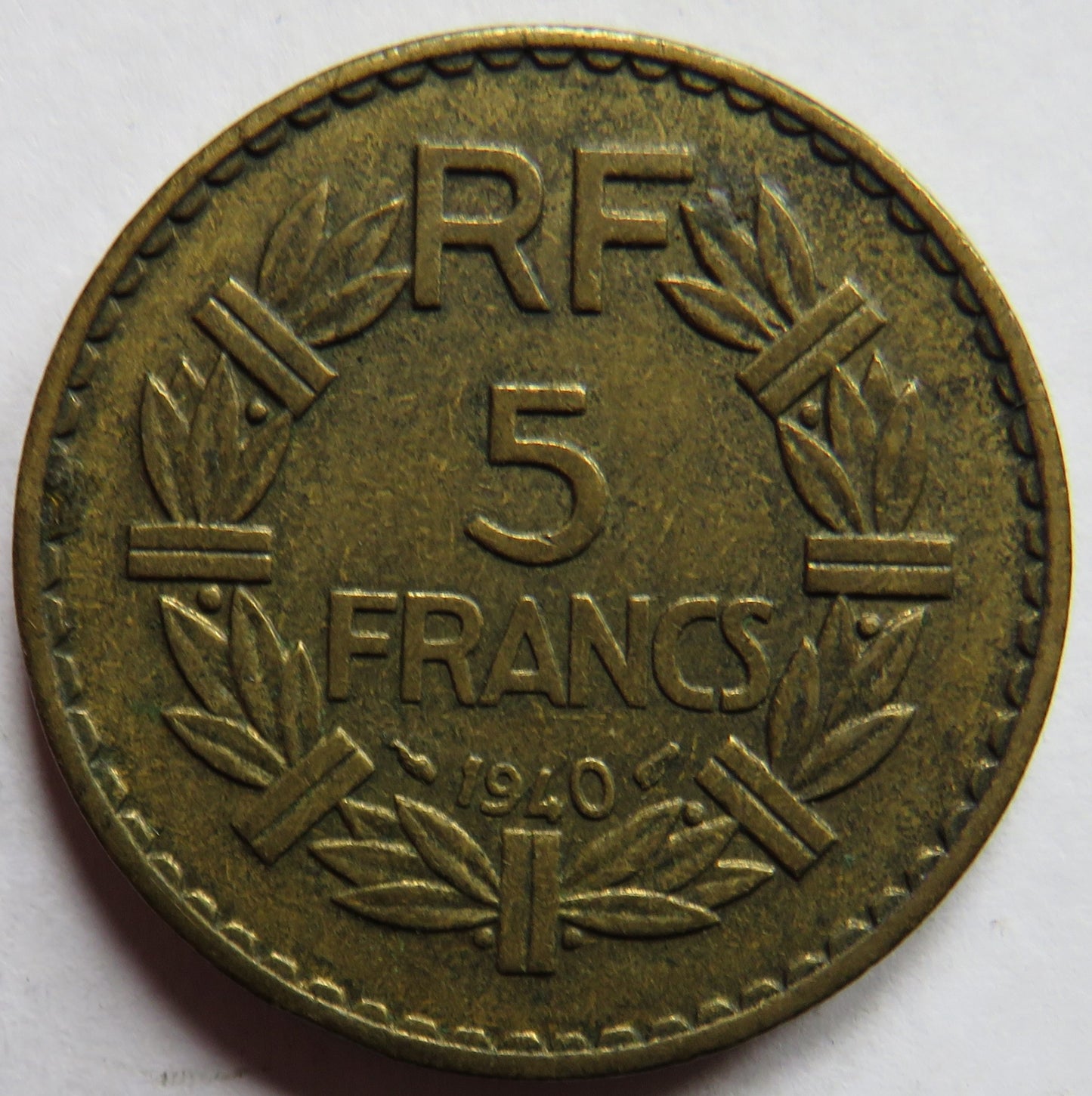 1940 France 5 Francs Coin