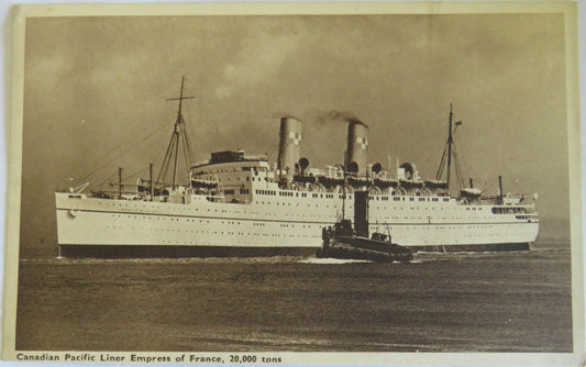 Vintage Postcard of Canadian Pacific Liner Empress of France