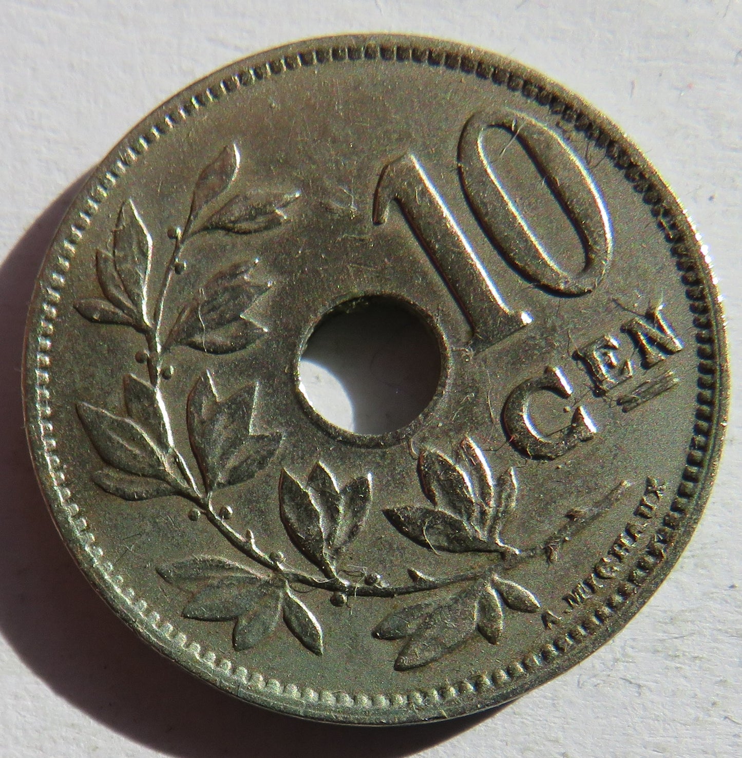 1928 Belgium 10 Centimes Coin