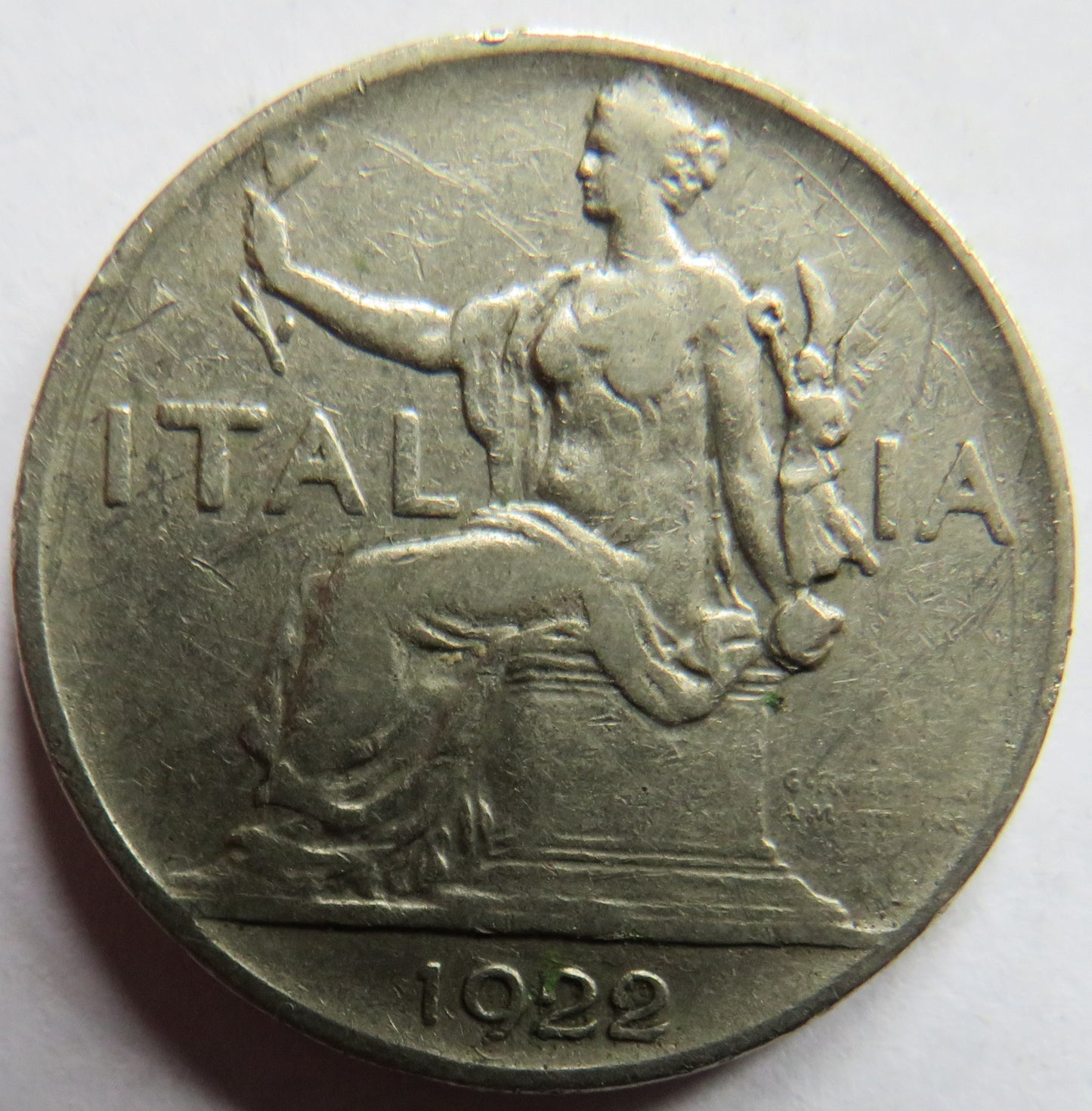1922 Italy One Lira Coin