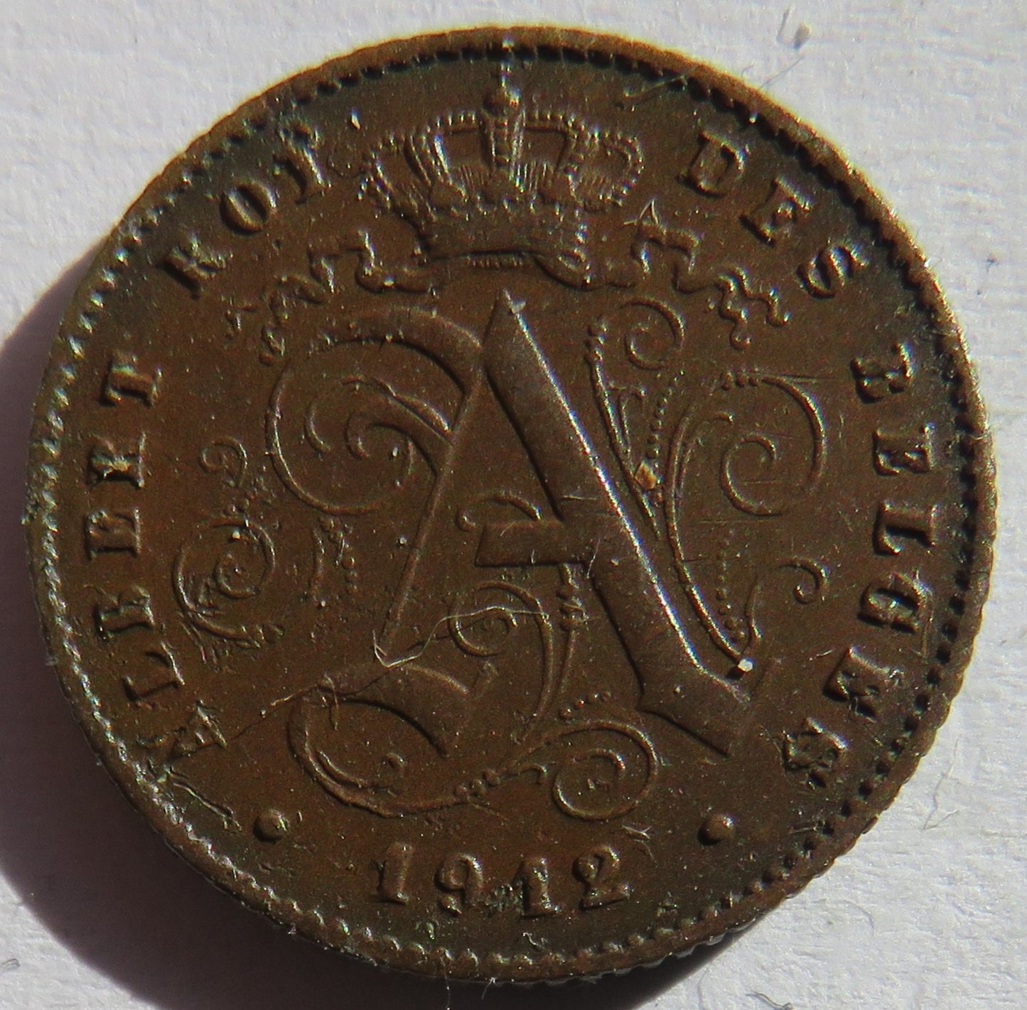 1912 Belgium One Centime Coin
