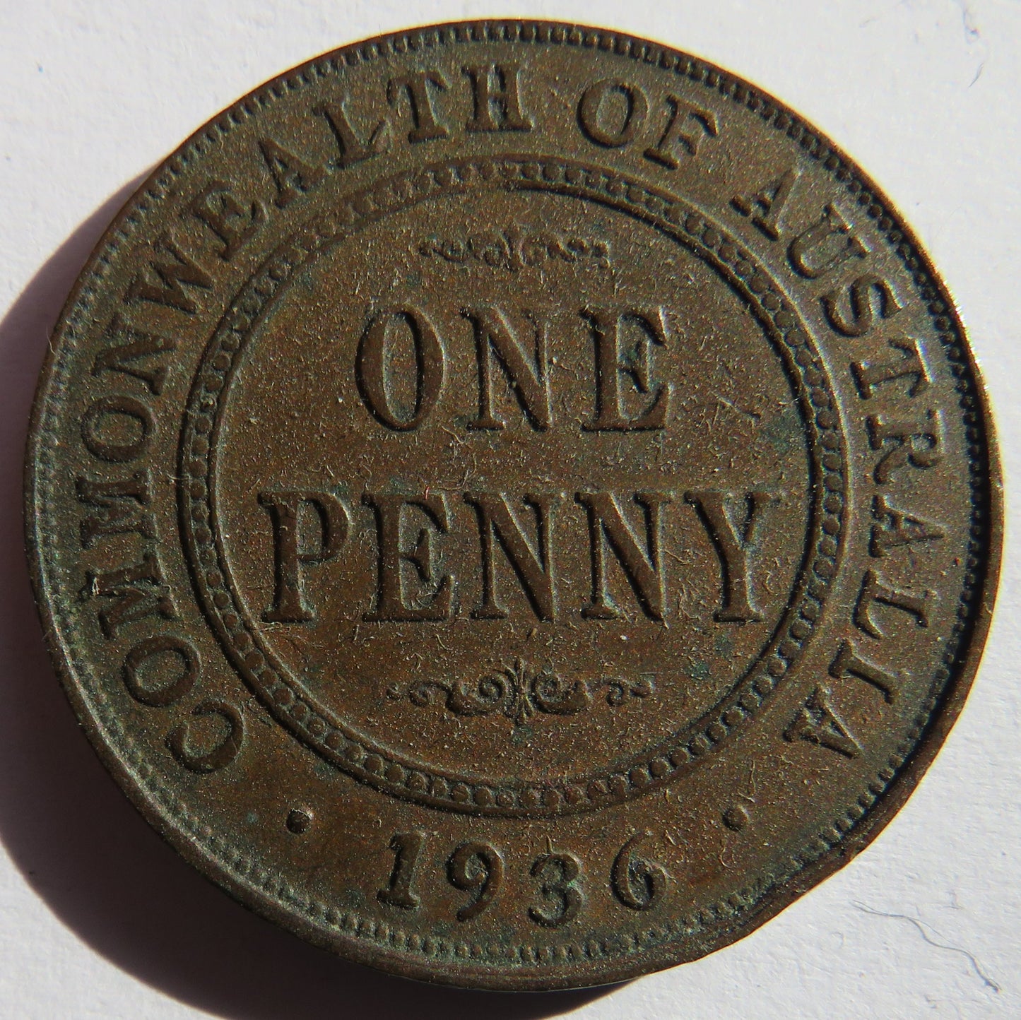 1936 King George V Australia One Penny Coin