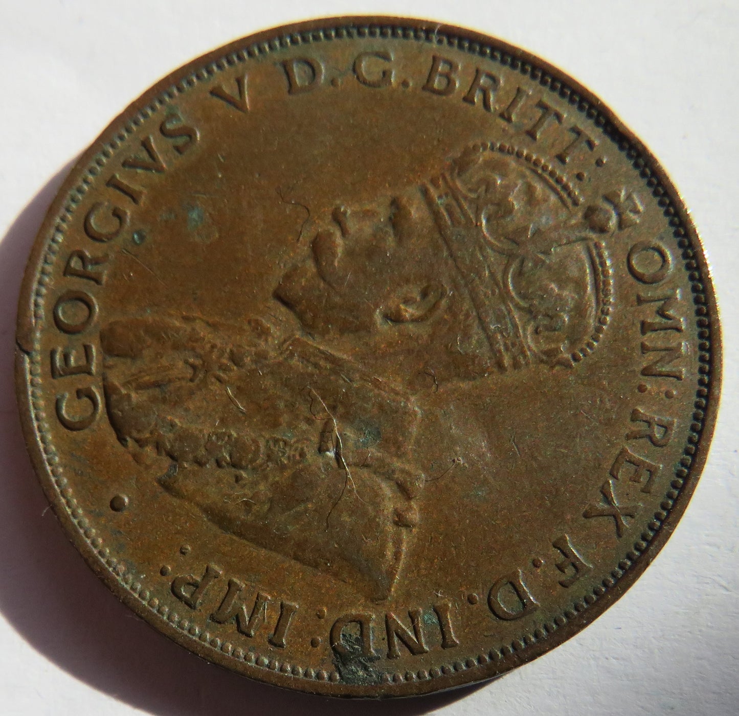 1936 King George V Australia One Penny Coin