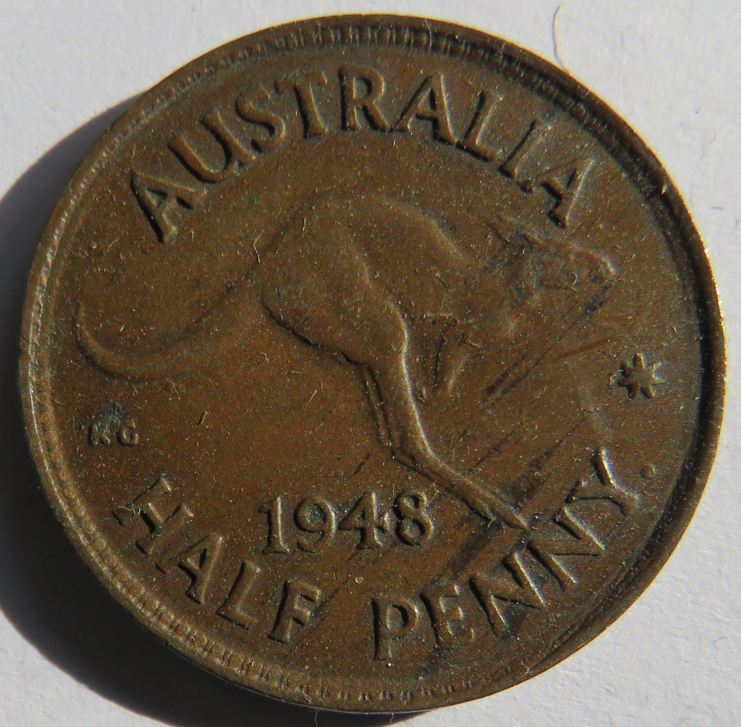 1948 King George VI Australia Halfpenny Coin