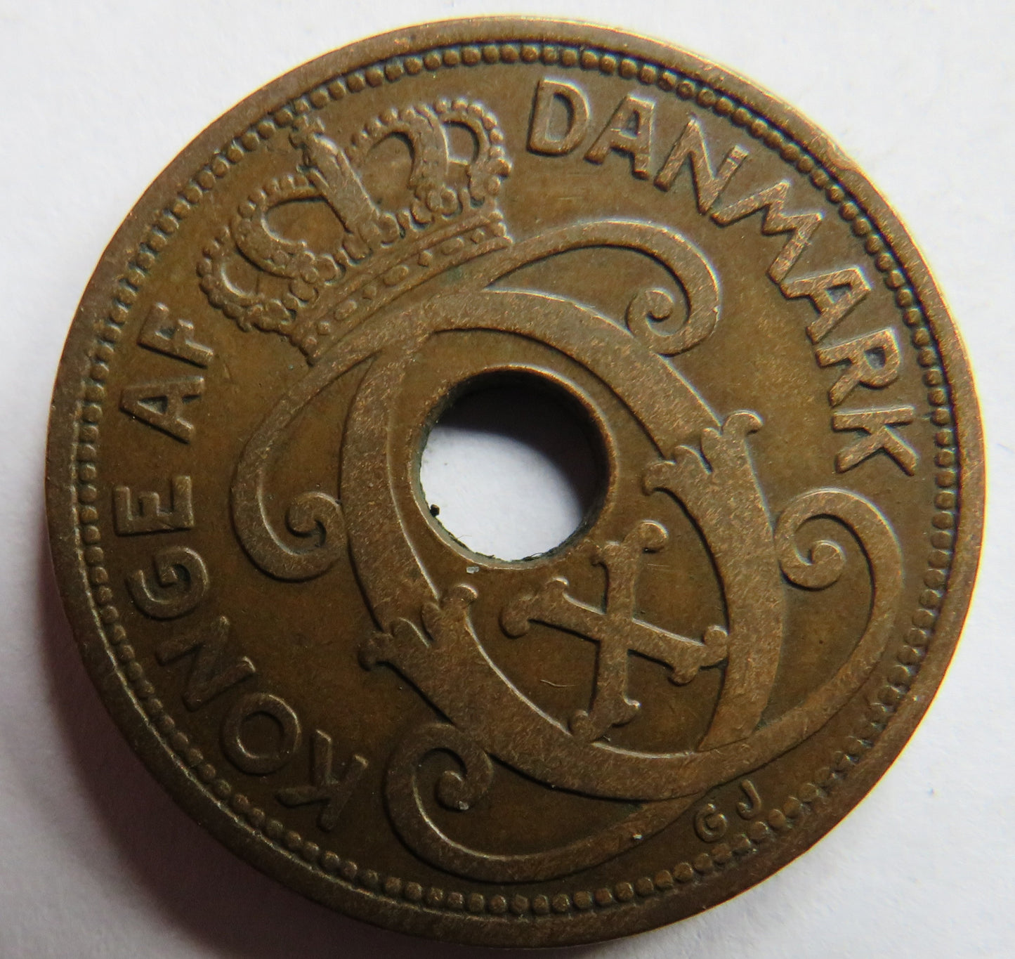 1928 Denmark 5 Ore Coin
