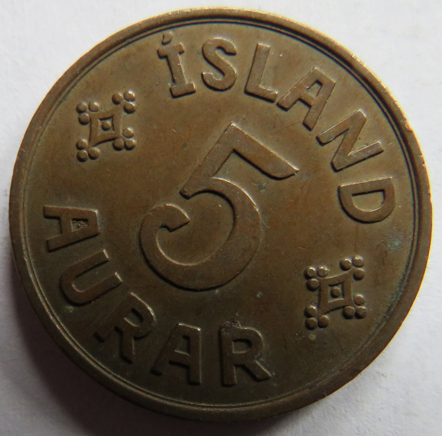 1940 Iceland 5 Aurar Coin