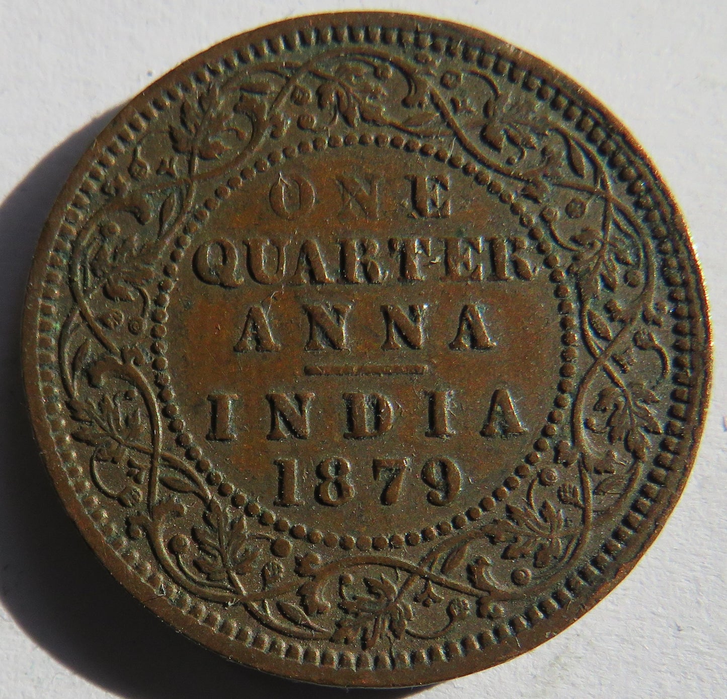1879 Queen Victoria India 1/4 Quarter Anna Coin