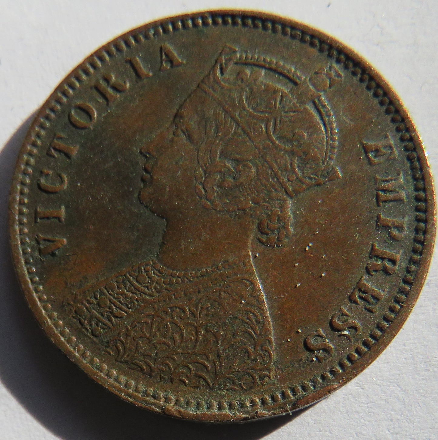1879 Queen Victoria India 1/4 Quarter Anna Coin