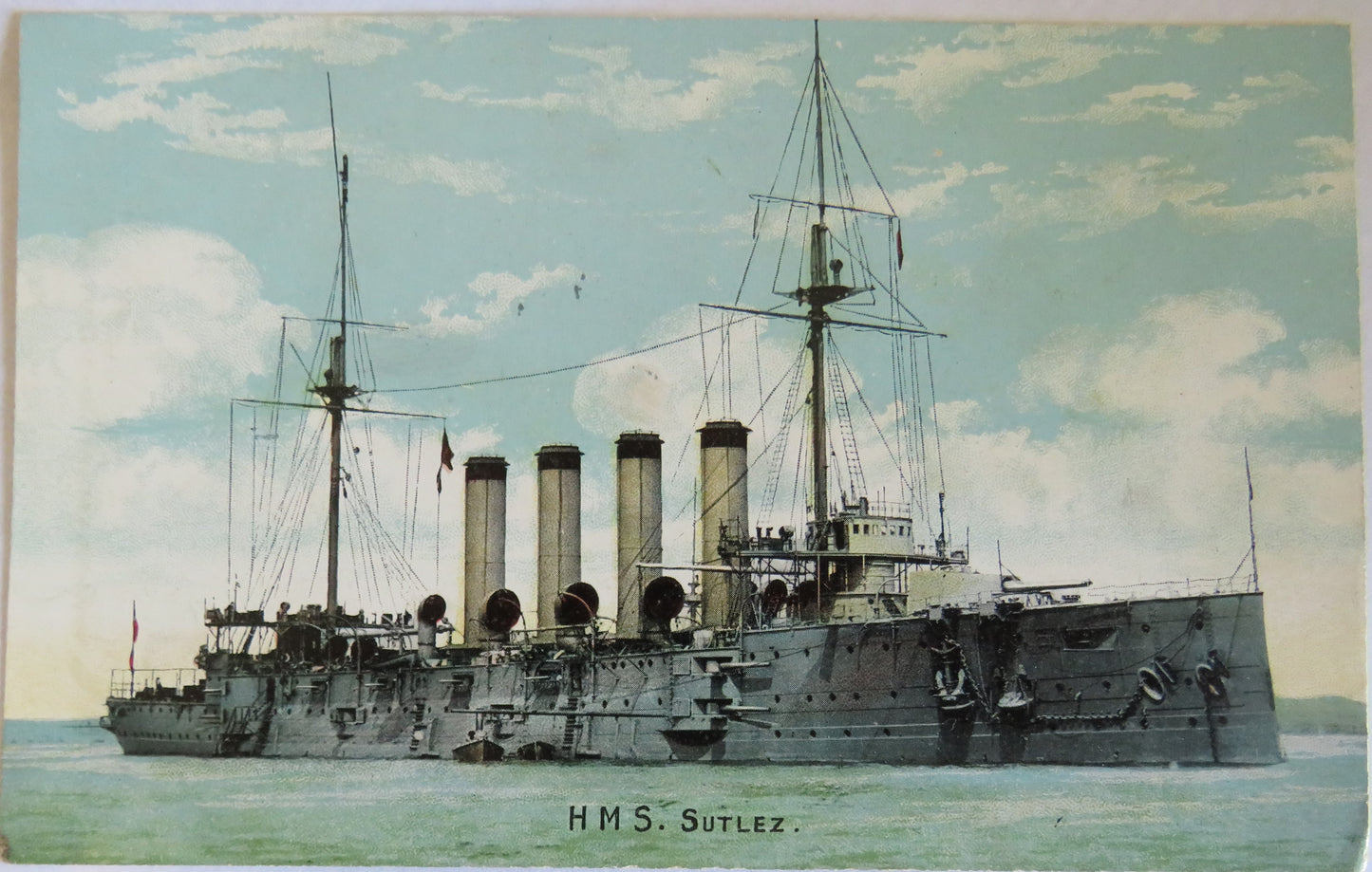 Vintage Warship Postcard of H.M.S. "Sutlez"