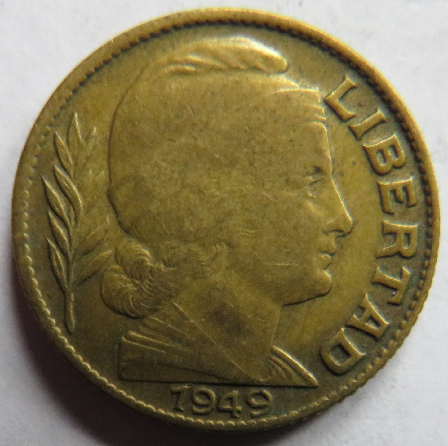 1949 Argentina 20 Centavos Coin