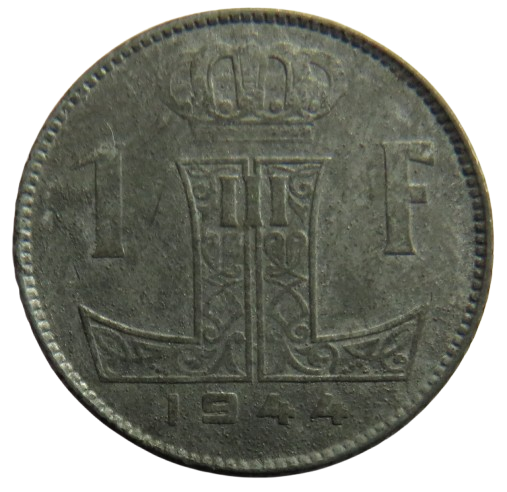 1944 Belgium One Franc Coin