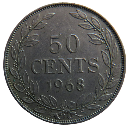 1968 Liberia 50 Cents Coin