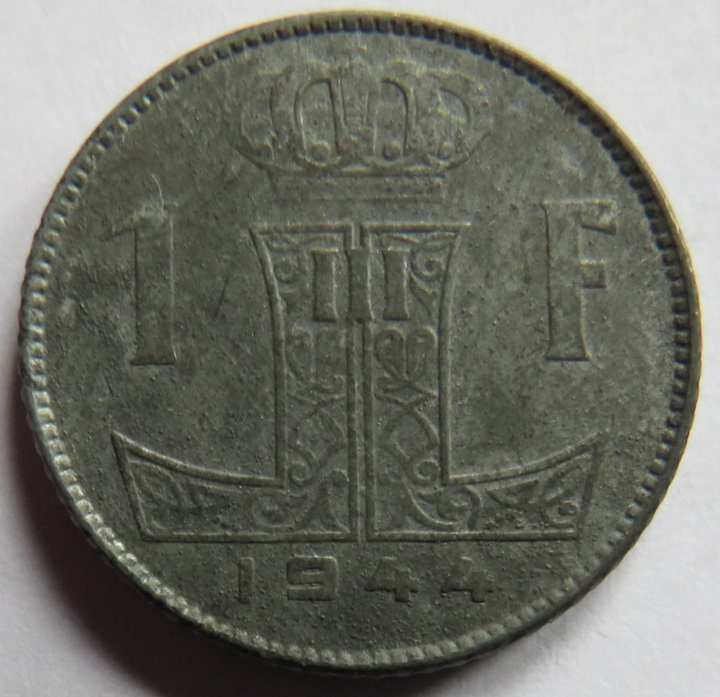 1944 Belgium One Franc Coin