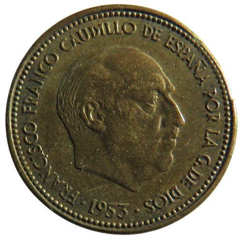 1953 Spain 2.5 Pesetas Coin