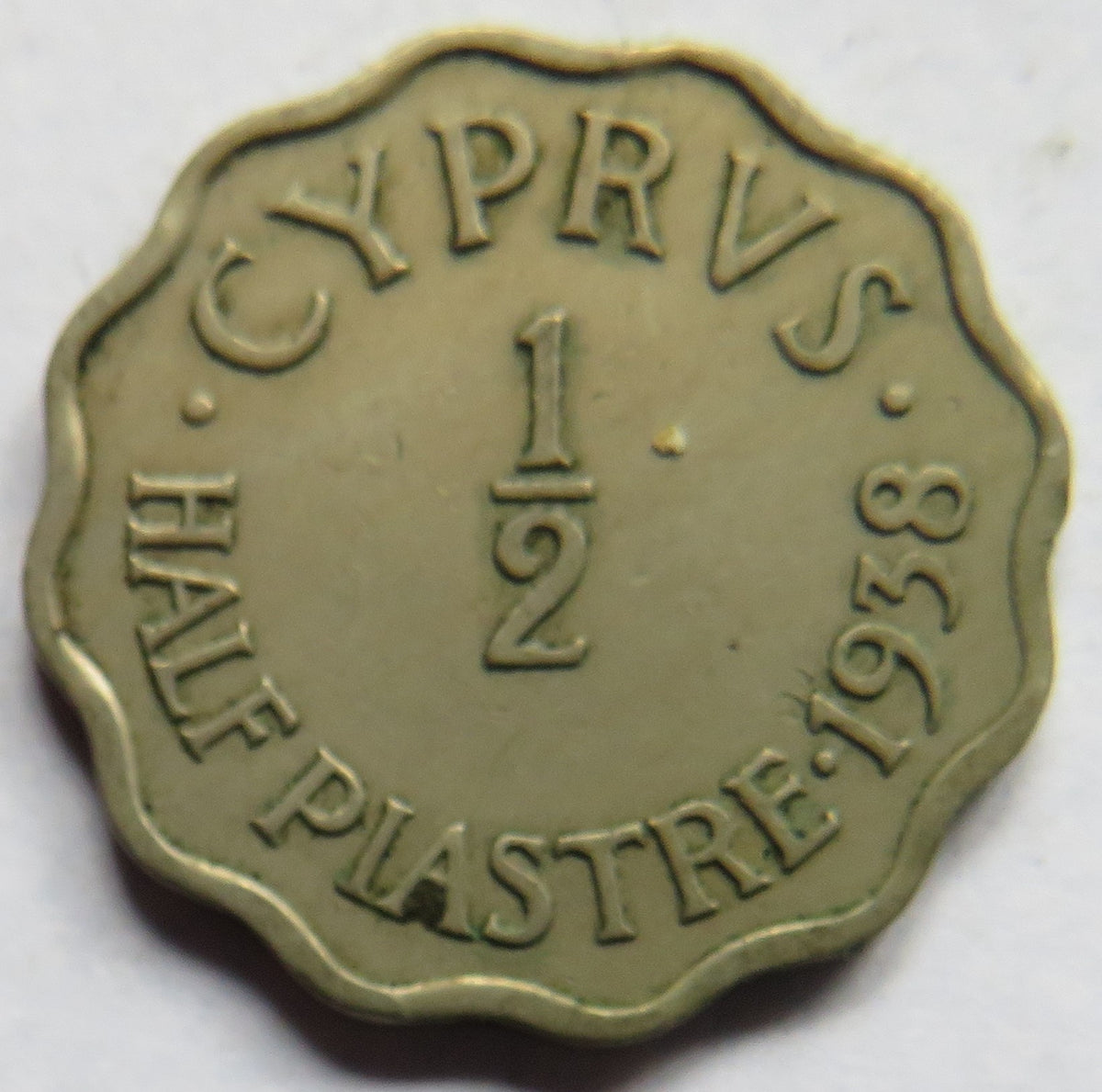 1938 King George VI Cyprus 1/2 Piastre Coin