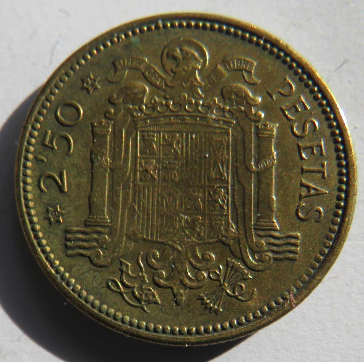 1953 Spain 2.5 Pesetas Coin