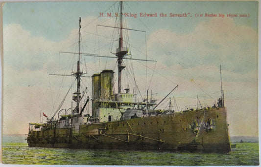 Vintage Warship Postcard of H.M.S. "King Edward The Seventh"