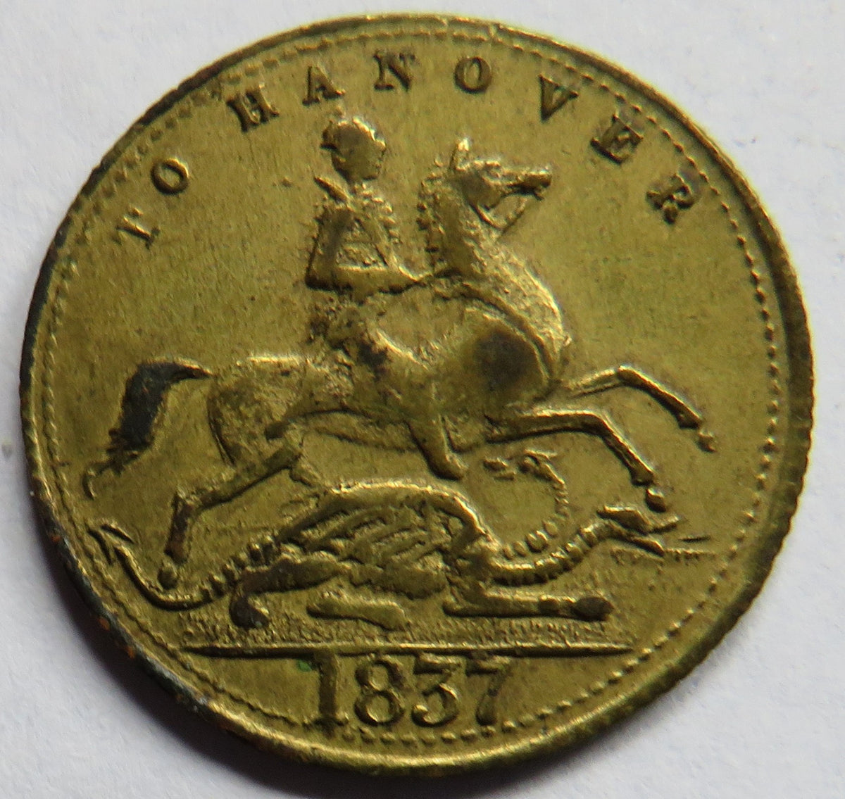 1837 Queen Victoria " To Hanover" Cumberland Jack Token
