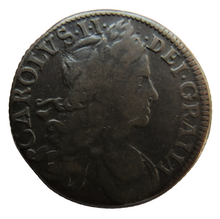 Load image into Gallery viewer, 1680 King Charles II Ireland Halfpenny Coin
