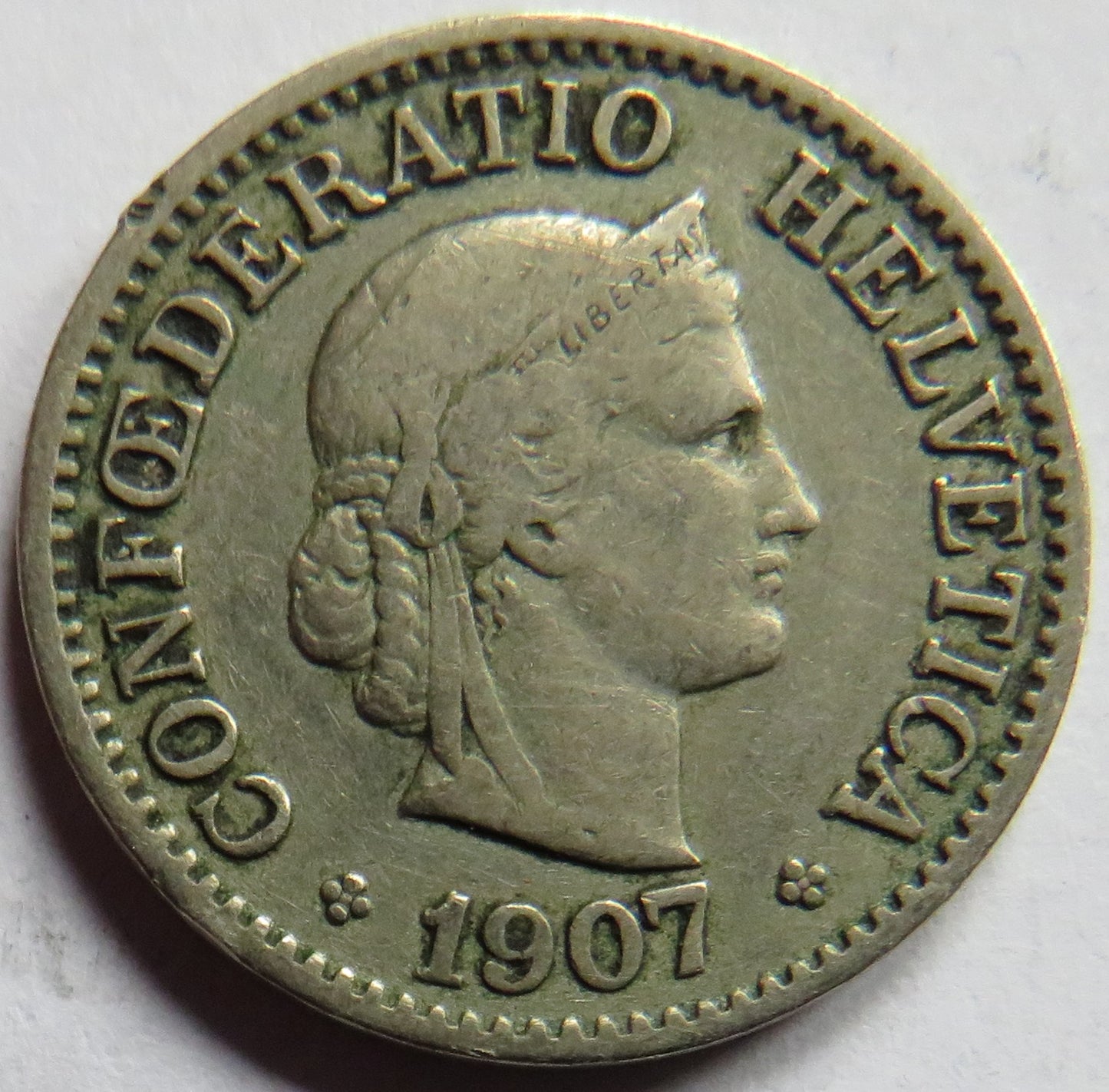 1907 Switzerland 10 Rappen Coin